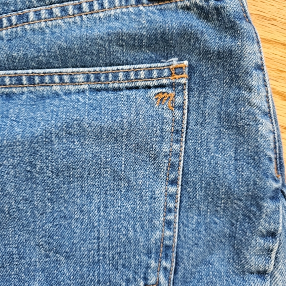 Madewell Size 30 (10) Rigid Denim A-line Mini Skirt Two Tone Stretchy Mid Wash - Picture 9 of 9